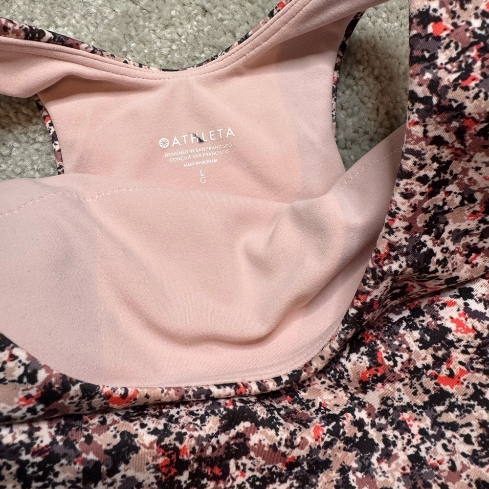 ATHLETA Tulip Pink Print Conscious Crop Top Sports Bra Multiple Sizes D - DD+ - Picture 7 of 16